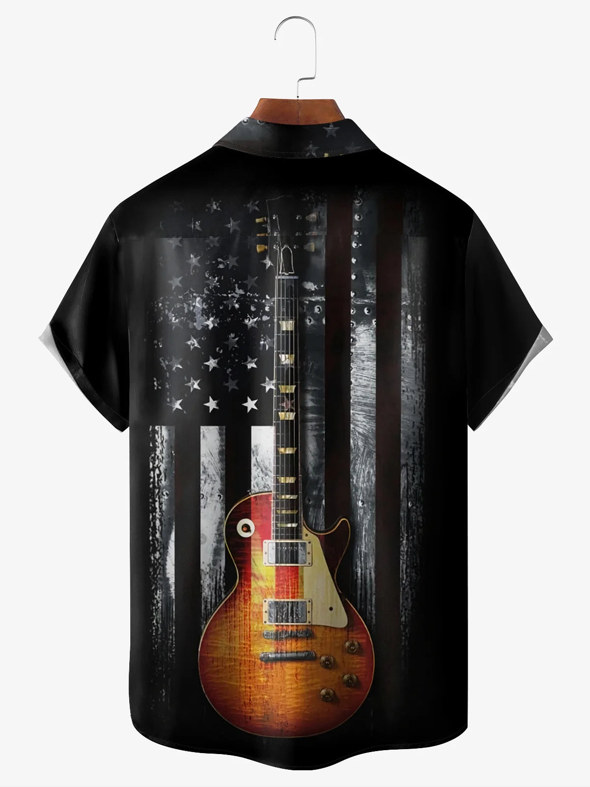 american flag guitar black hawaiian shirt 8174 oshsi