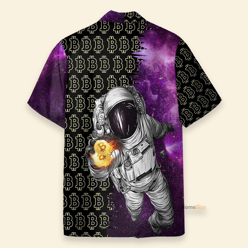 astronaut handles bitcoin in the galaxy hawaiian shirt 5814 5z5e4