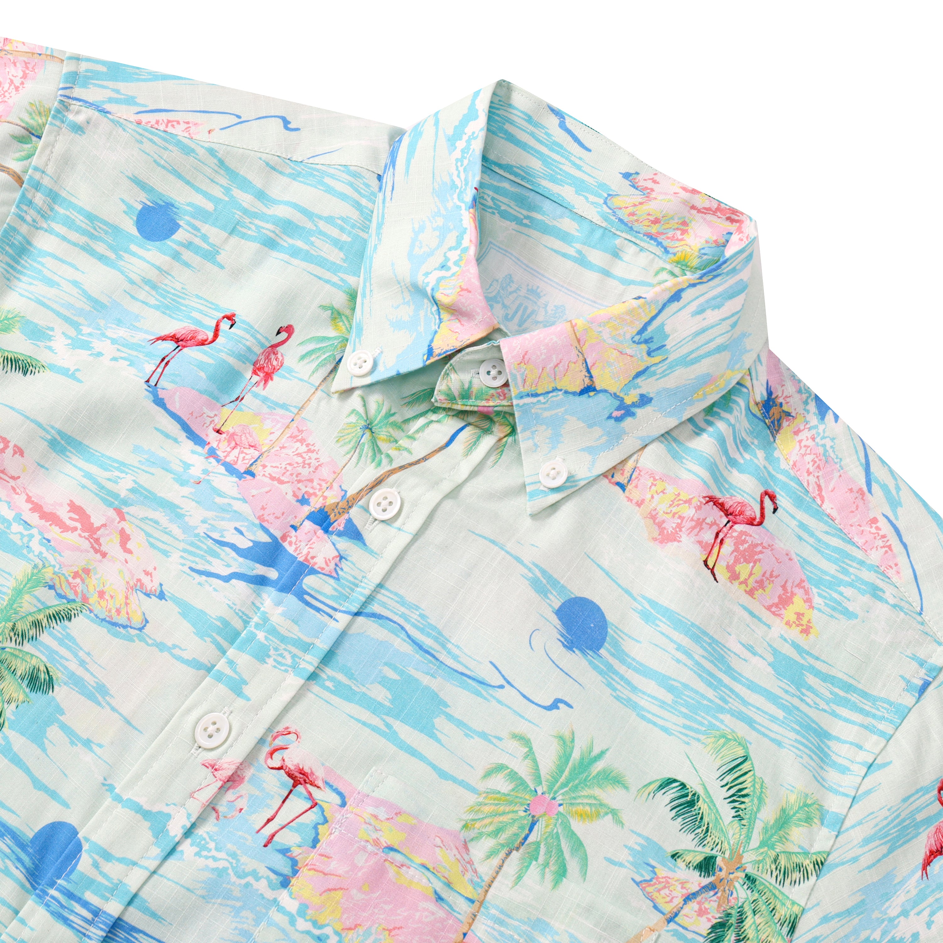 beach flamingo pattern short sleeve hawaiian shirt 9938 ikktk