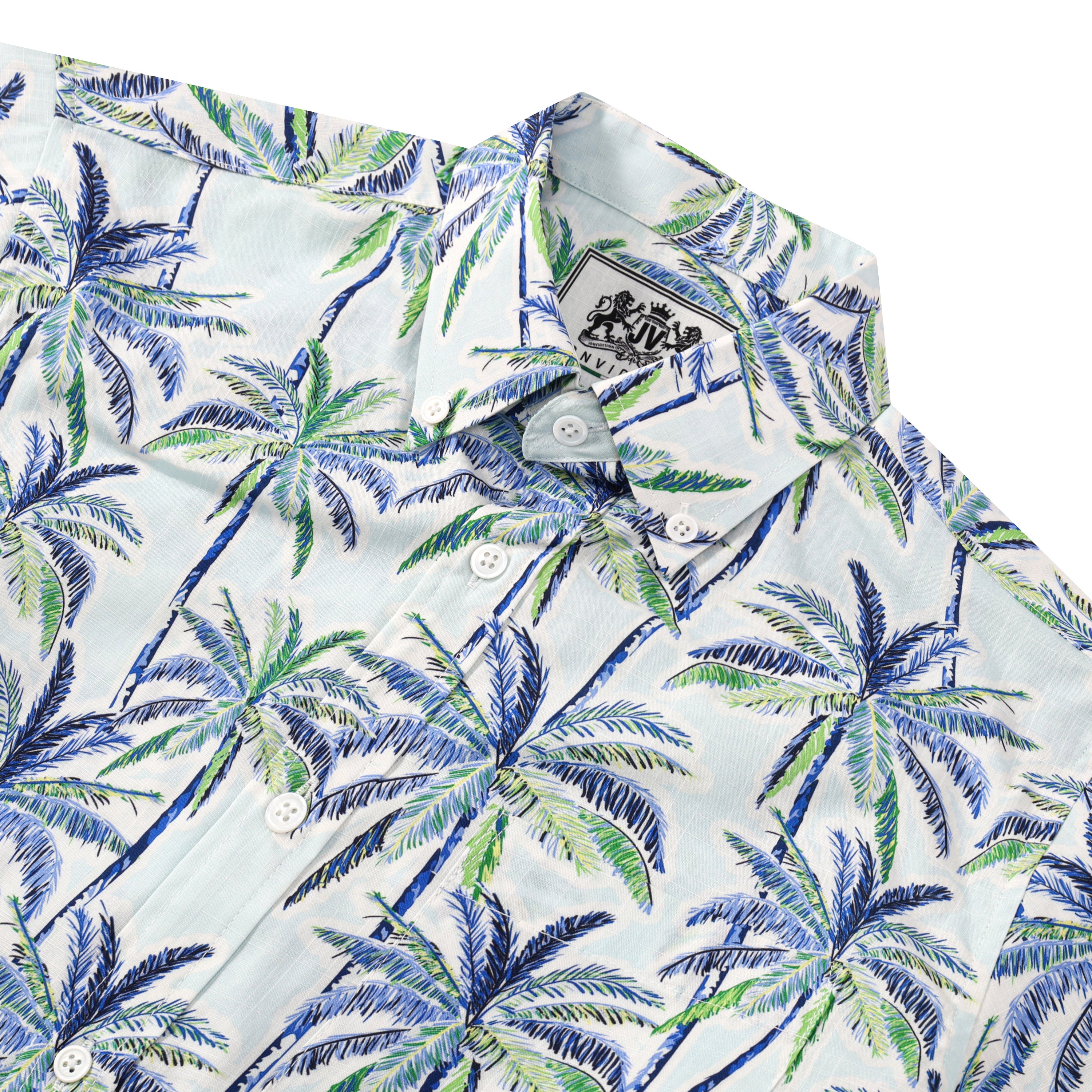 beach palm tree pattern button short sleeve hawaiian shirt 8131 4c4mr