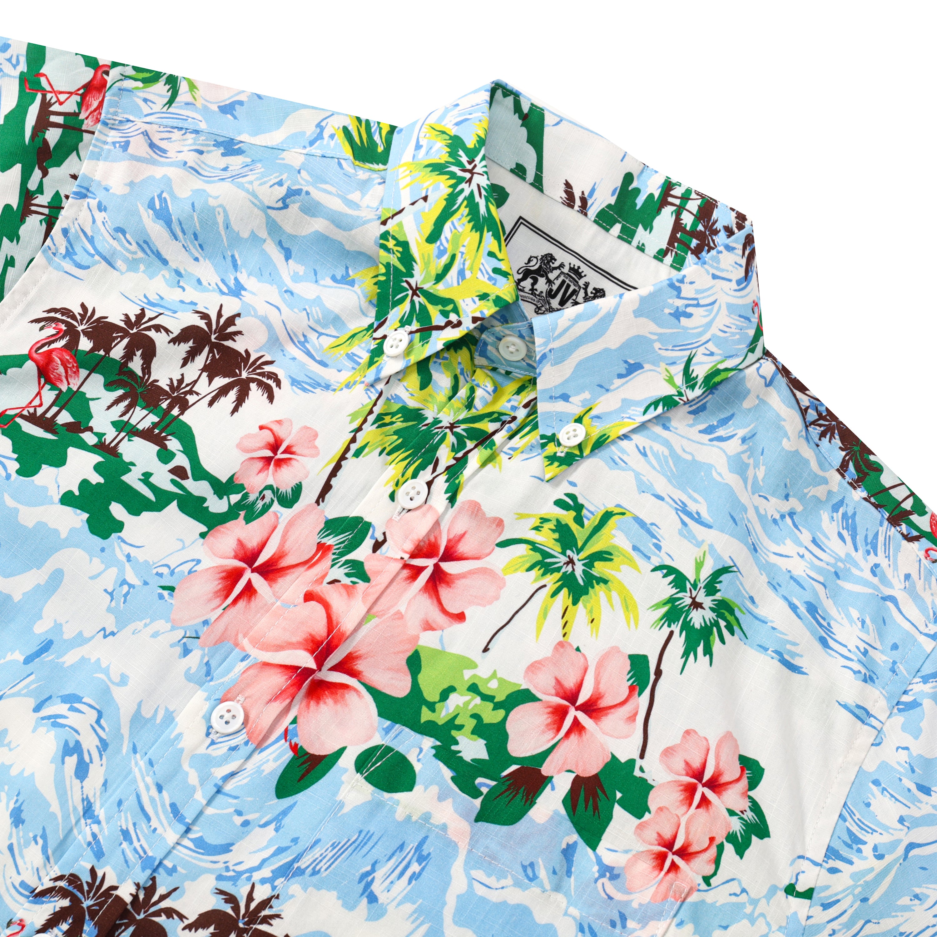 beach palm tree pattern short sleeve hawaiian shirt 7982 0darg