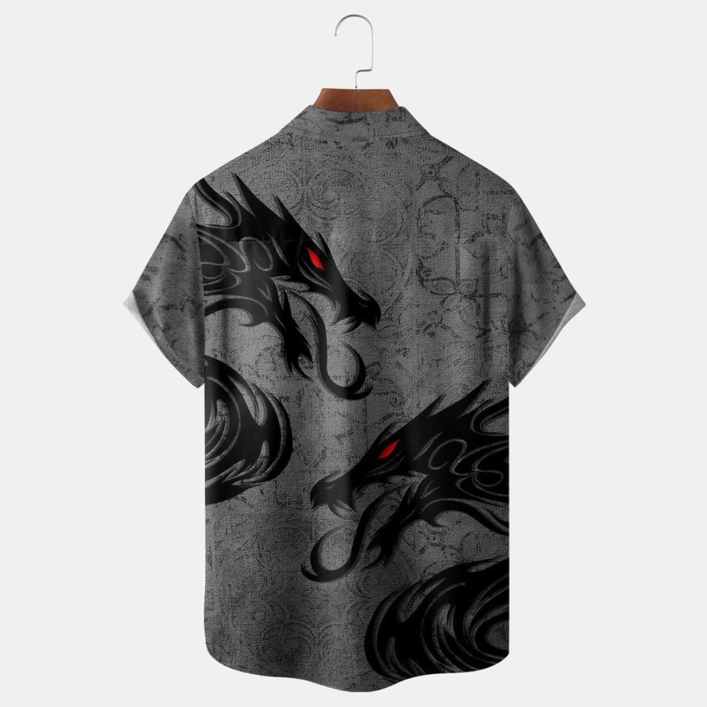 black dragon red eyes hawaiian shirt 4585