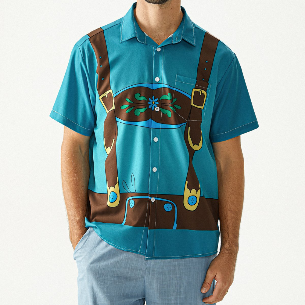 blue lederhosen fashion hawaiian shirt 2217 yh5w0