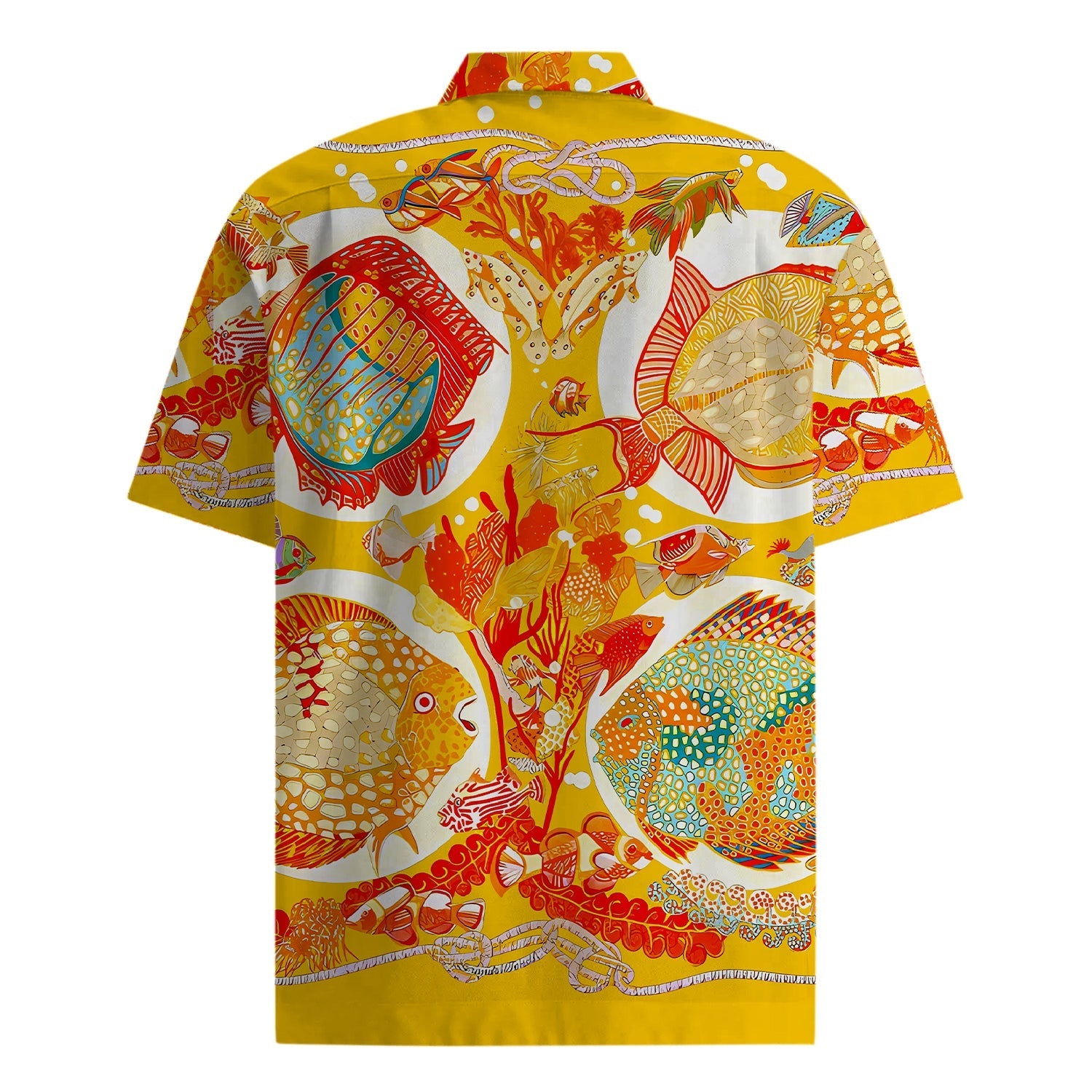 bright yellow print short sleeve hawaiian shirt 5248 982p1