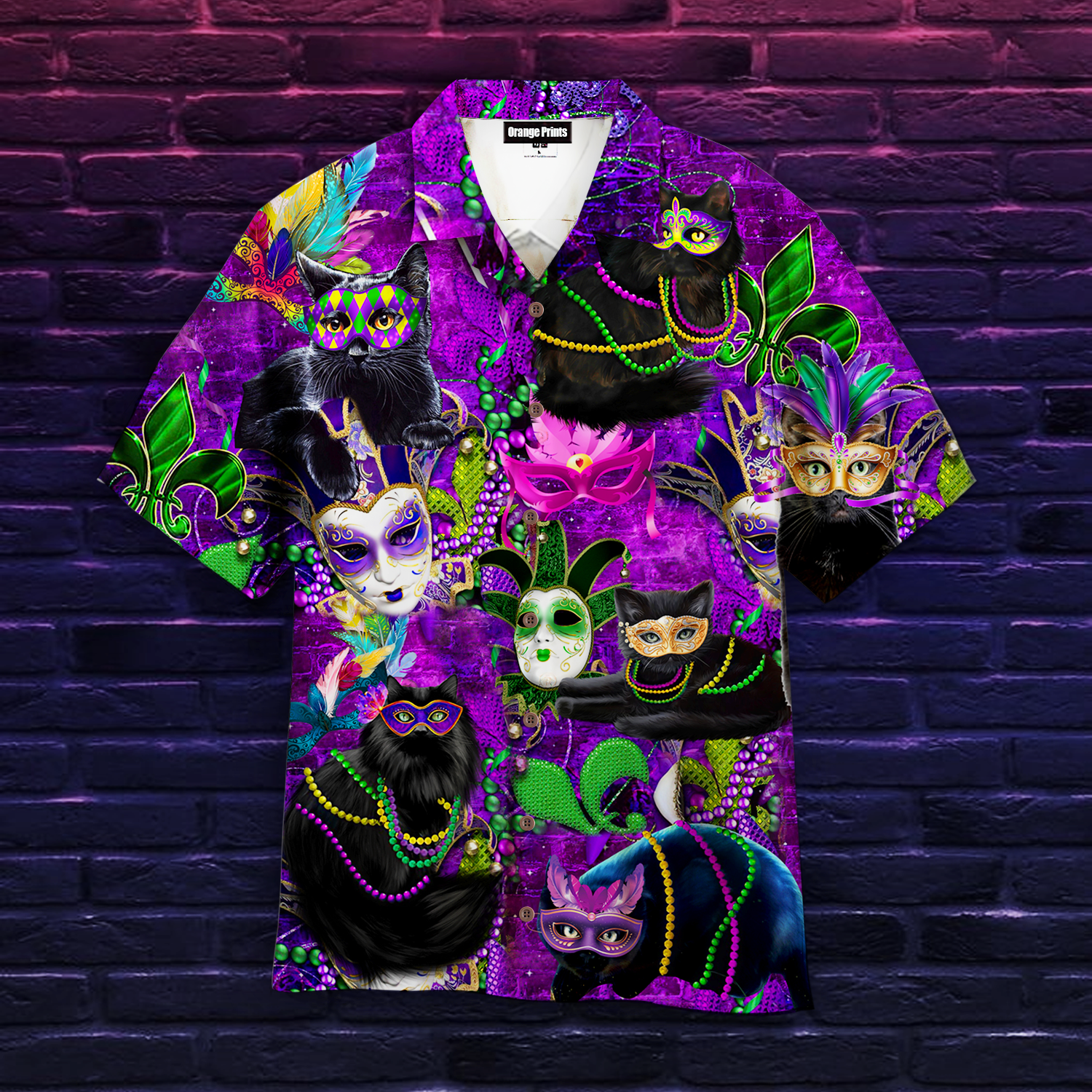 cats mardi gras carnival purple hawaiian shirt 4205 gmz91