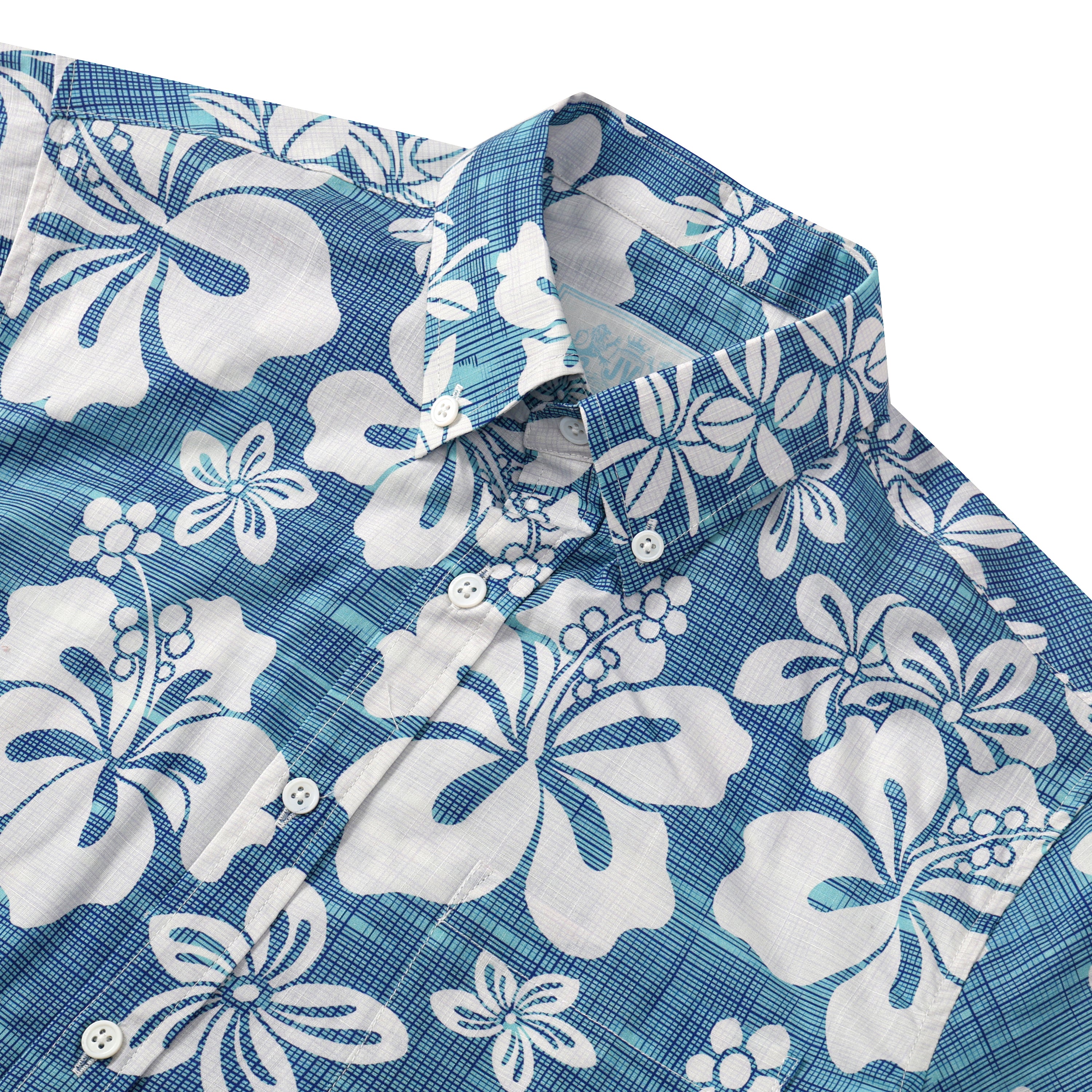 checked floral pattern short sleeve hawaiian shirt 5127 kimdn