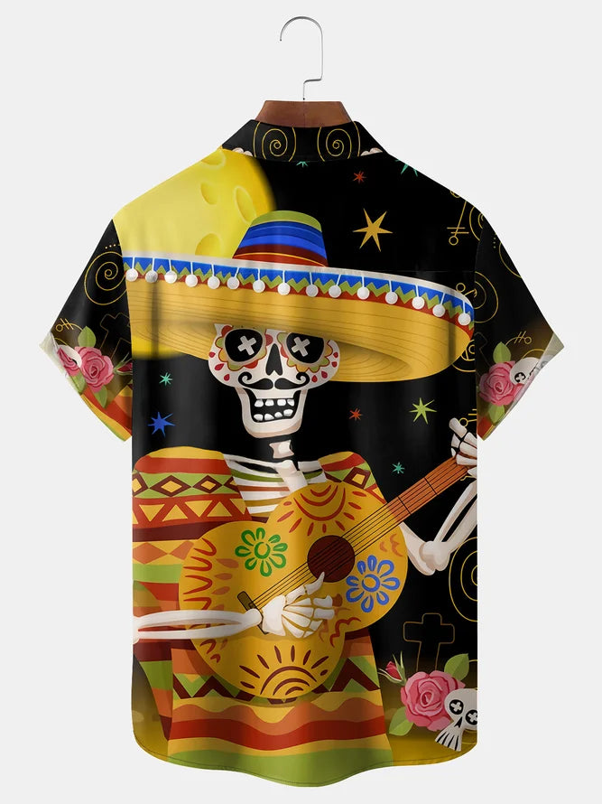 cinco de mayo skeleton is playing guitar hawaiian shirt 6386 4nfba