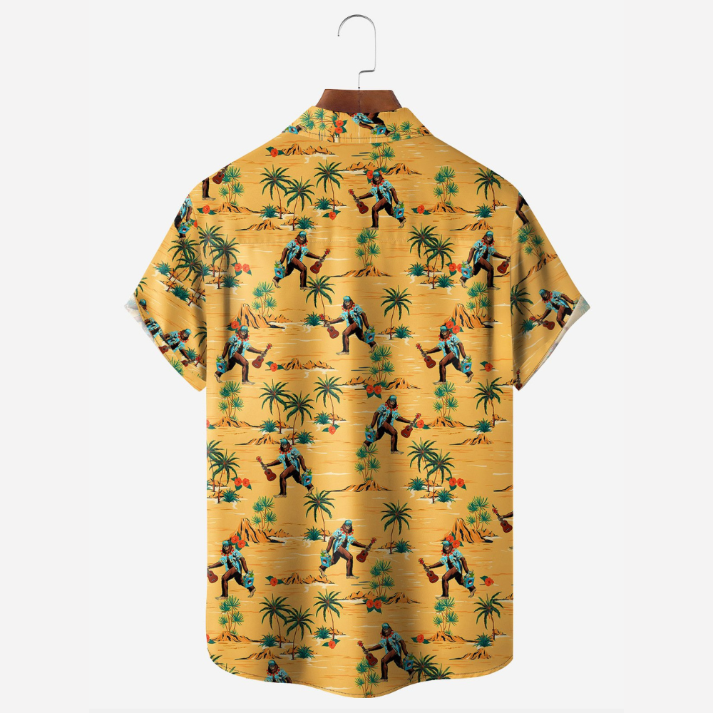 coconut tree bigfoot with guitar yellow hawaiian shirt 3379 3bjsv