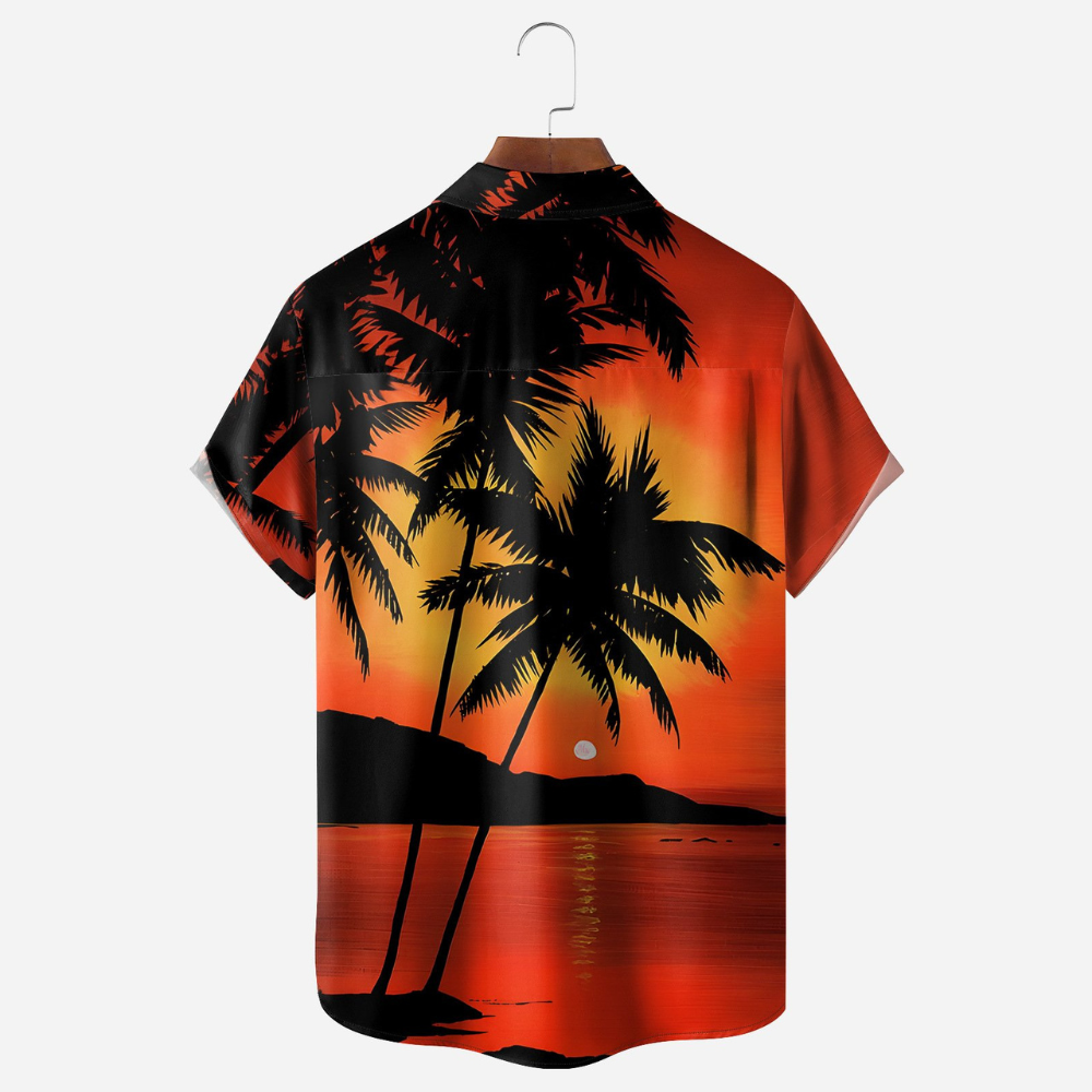 coconut tree in the sunset hawaiian shirt 2469