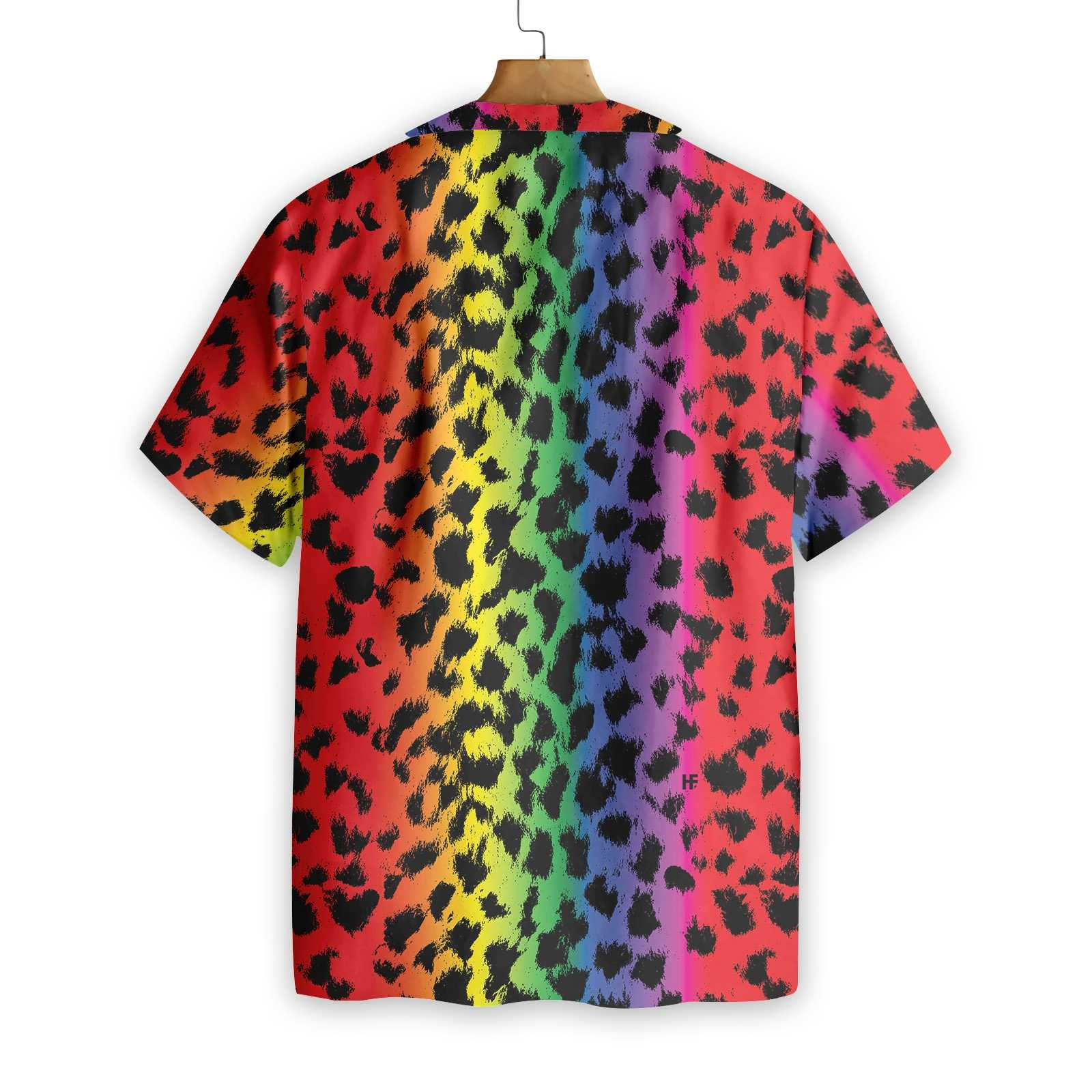 cool leopard skin with rainbow color lgbt hawaiian shirt 6088 mvoci