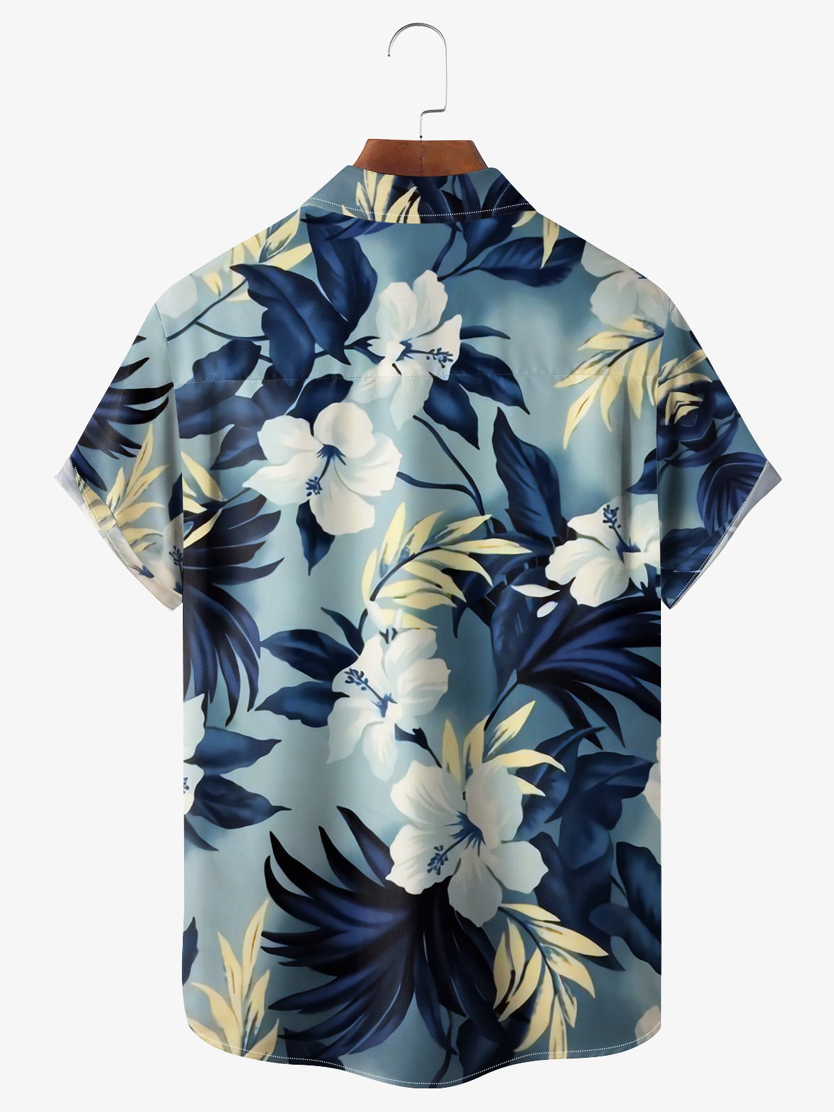 floral flower bloom blue short sleeve hawaiian shirt summer vibes 3171 karuw