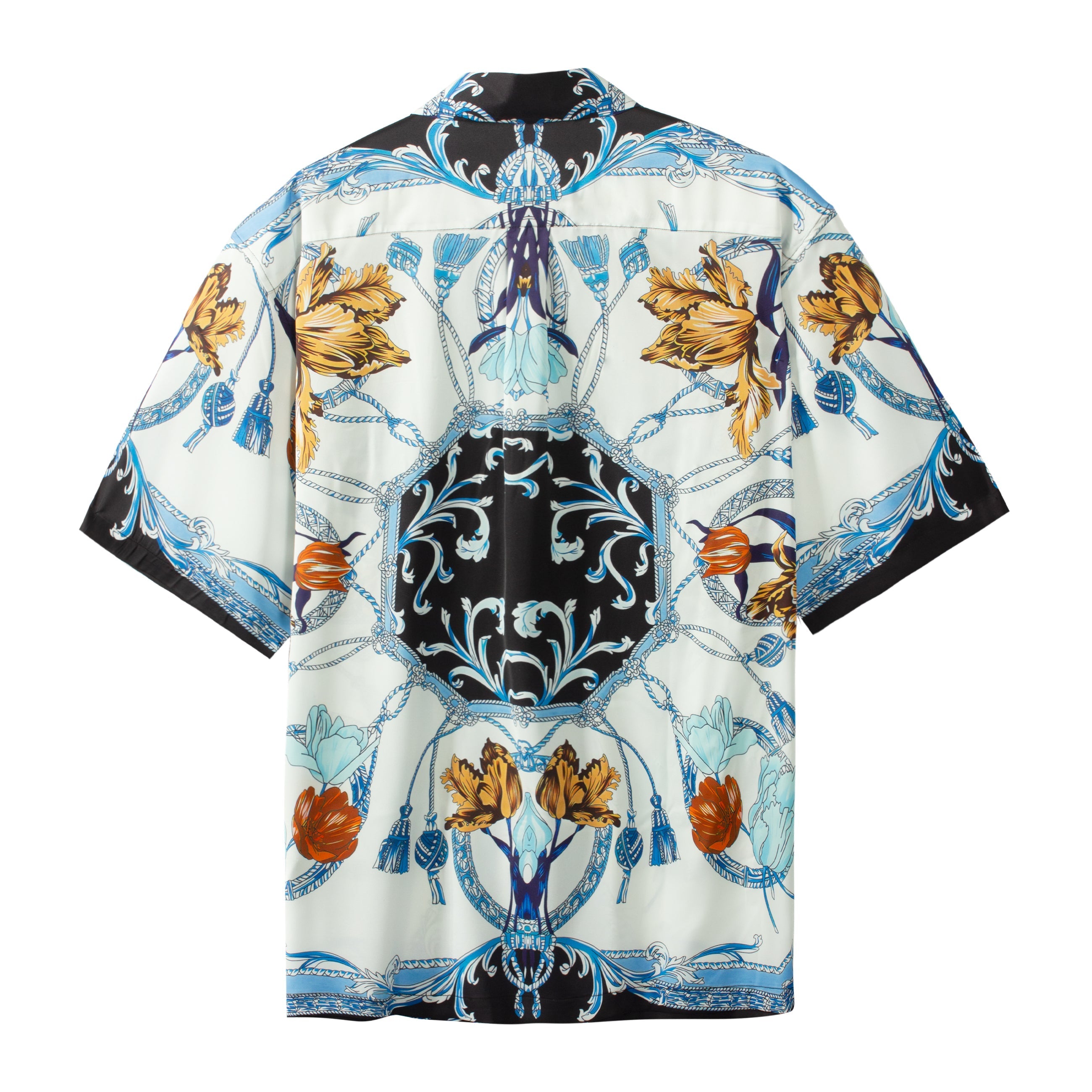 floral paisley pattern short sleeve hawaiian shirt for men 4114