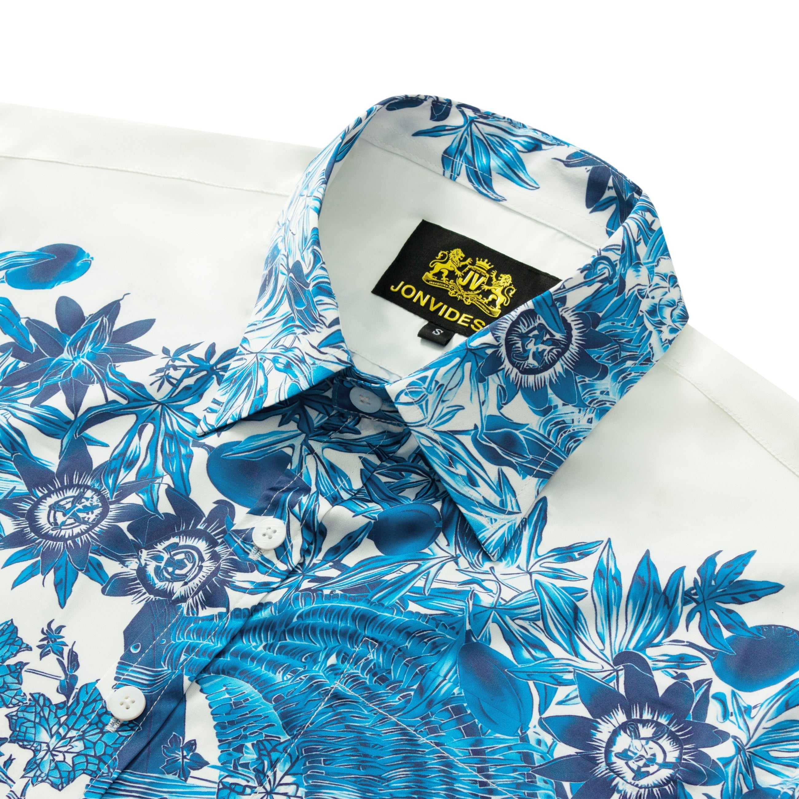 floral pattern short sleeve hawaiian shirt in blue 8478 japyb