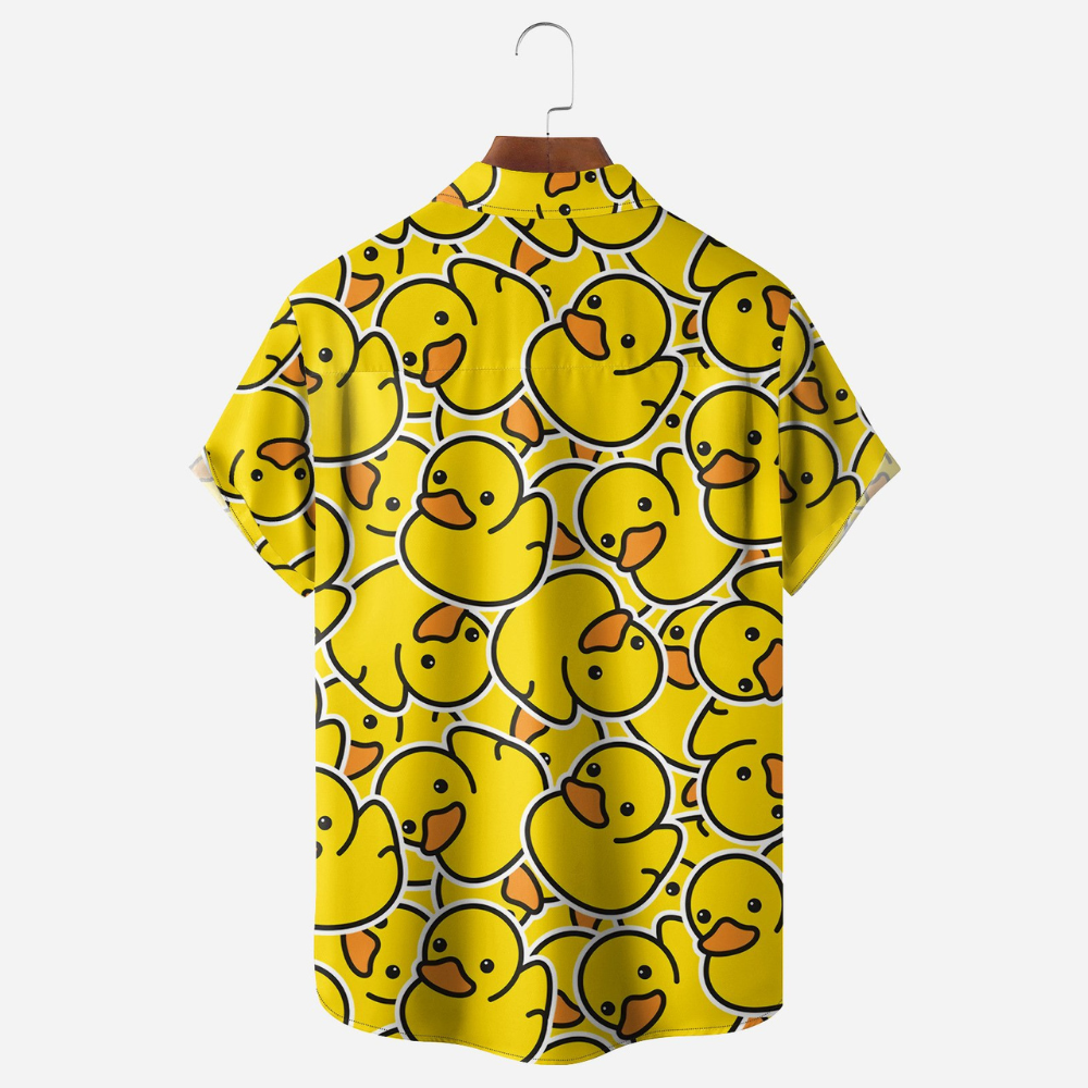 funny yellow duck pattern hawaiian shirt 1171 svtof