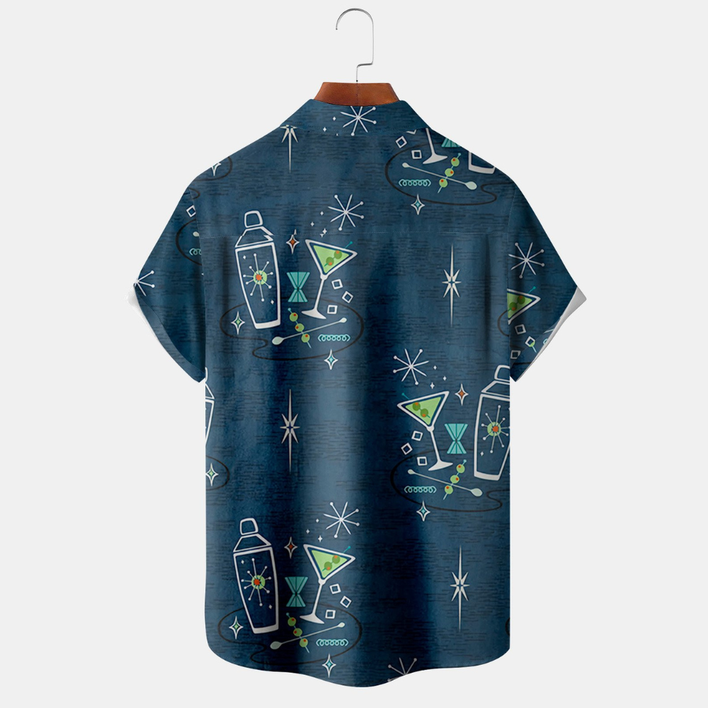 geometric cocktail deep blue hawaiian shirt 4292 bpy1q