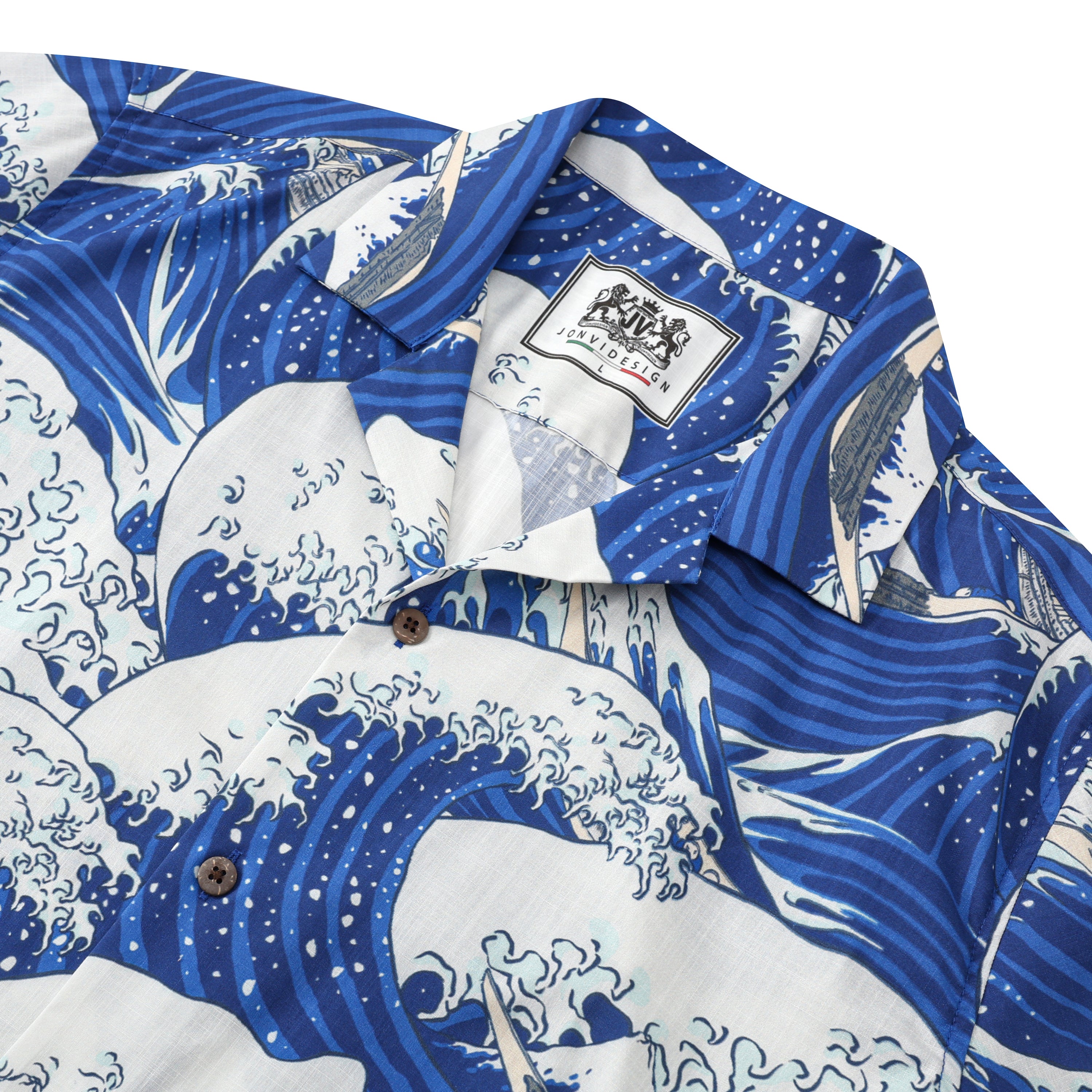 great wave kanagawa camp collar short sleeve hawaiian shirt 8887 qs50f