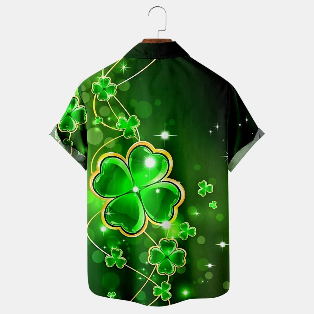 green clover sparkling light st. patricks day hawaiian shirt 9621 ddhfm