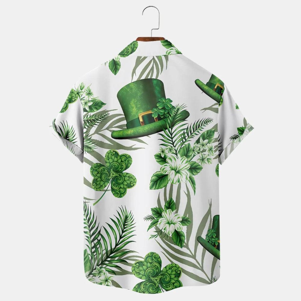 green hats and clovers pattern st patricks day hawaiian shirt 9307 jlbho