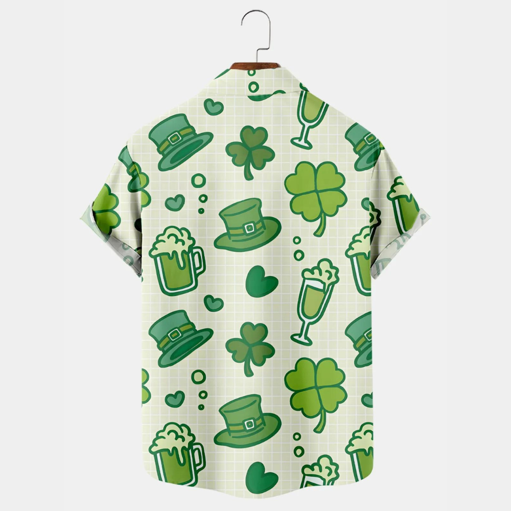 happy st. patrick day green clover hat and beers hawaiian shirt 4990 nk7uc