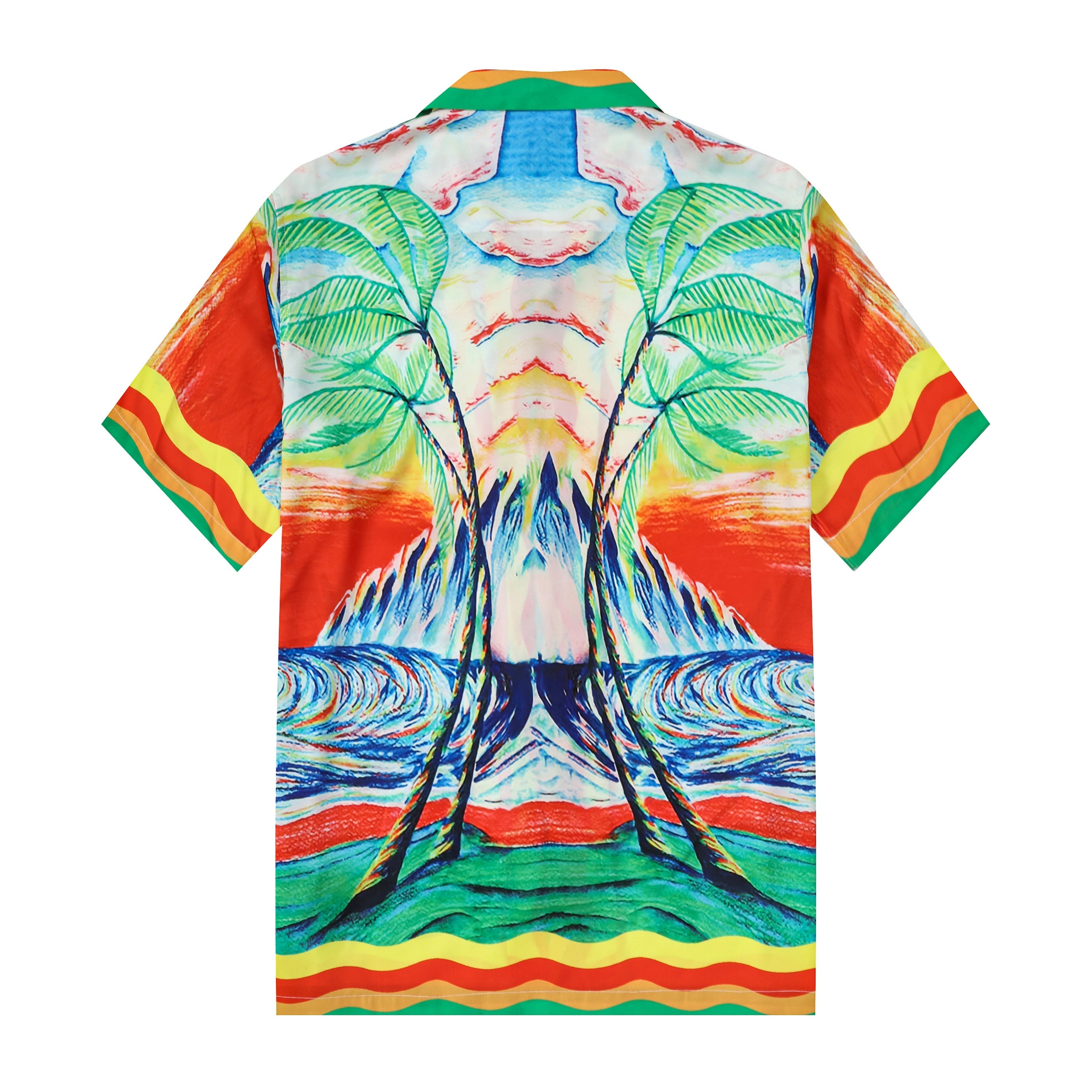 hawaii coconut tree pattern short sleeve camp collar hawaiian shirt 5209 i9vja