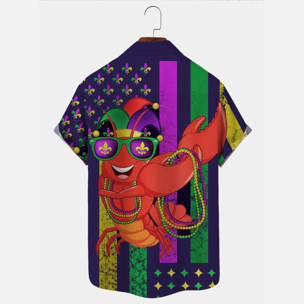 holiday mardi gras lobster cartoon gift for family friends hawaiian shirt 1458 akinz