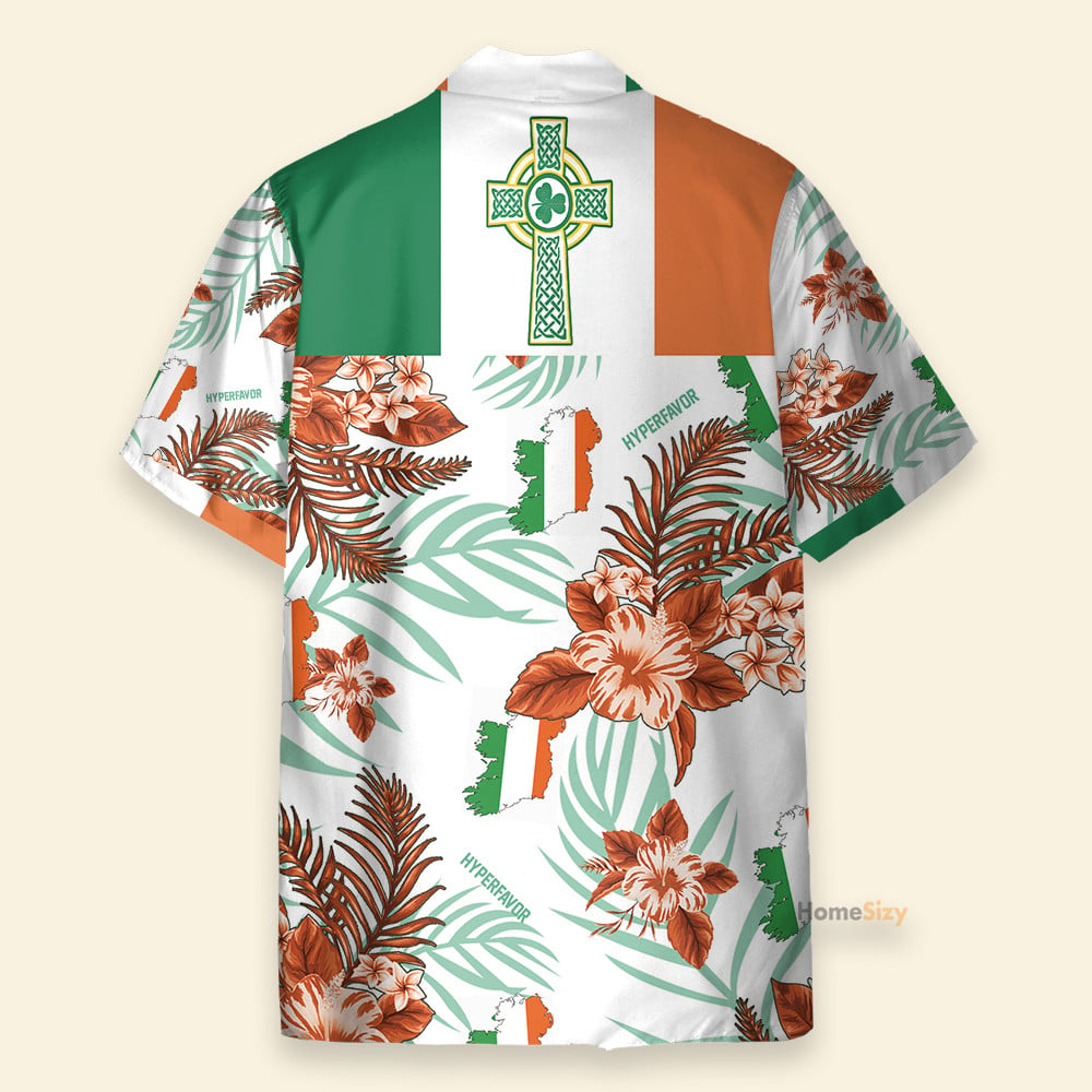 irish celtic cross shamrock ireland proud hawaiian shirt 4932 9ht9w