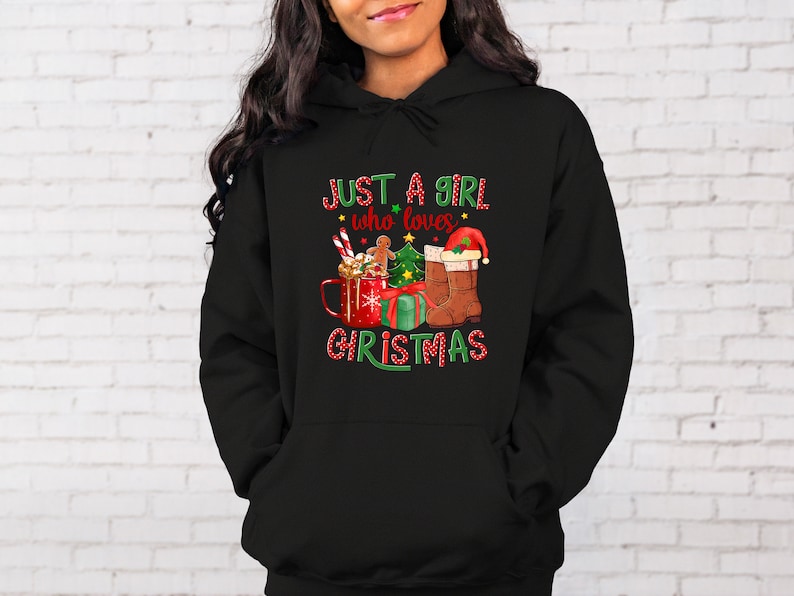 just a girl who loves christmas hoodie christmas family hoodie christmas vacation hoodie christmas party hoodie holiday hoodie 8367 y6sdg