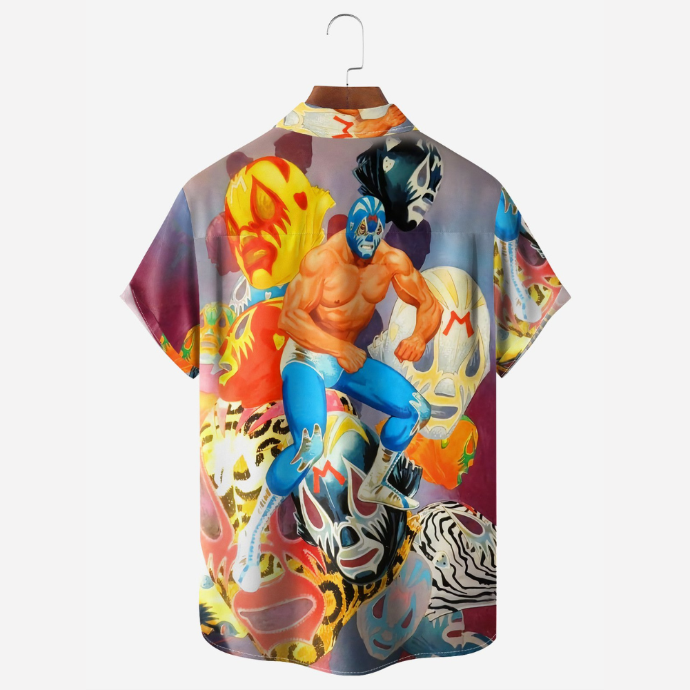 lucha libre hawaiian shirt 7753