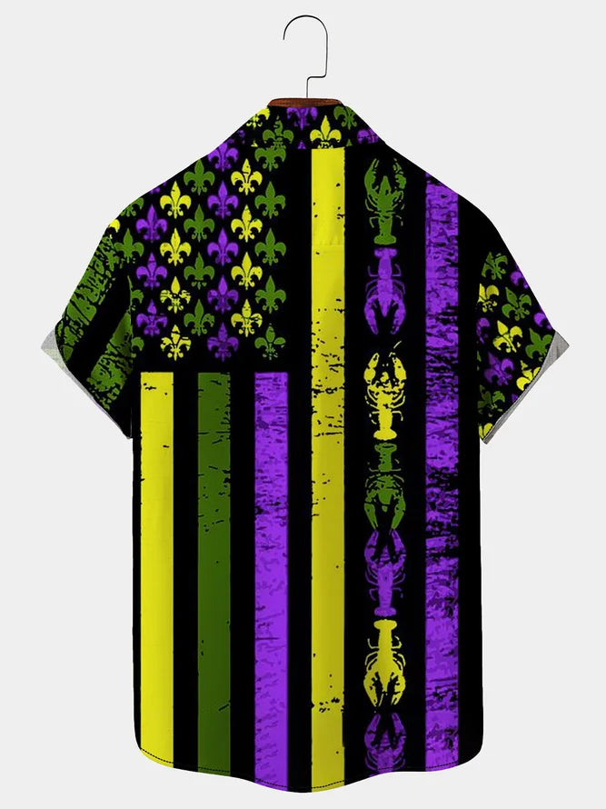 mardi gras flag and lobsters gift for family friends hawaiian shirt 6029 wvd32