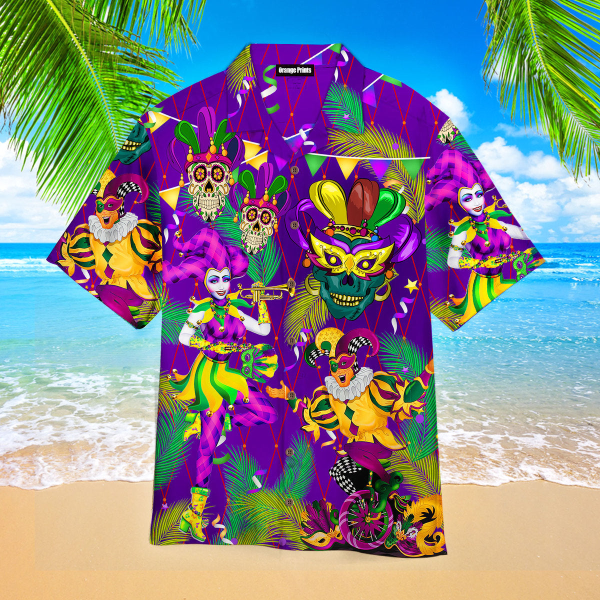 mardi gras jester clowns hawaiian shirt 8070 wqqur