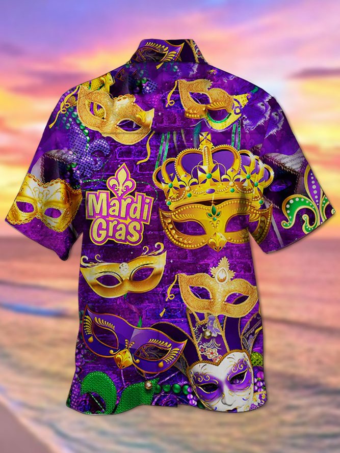 mardi gras masks and beads gift for family friends hawaiian shirt 7415 oskhn