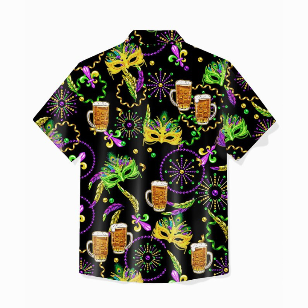 mardi gras the clone masks and beers gift for family friends hawaiian shirt 8916 b2ddg