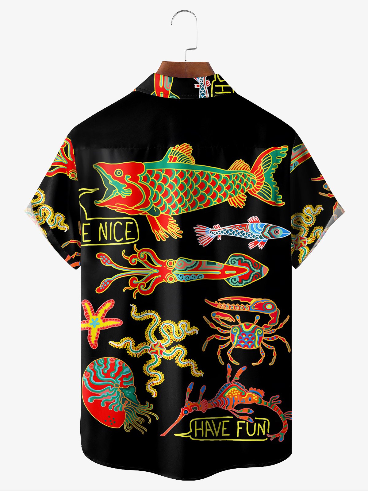 marine life colorful carp jellyfish crab hawaiian shirt 7661 c4ml4