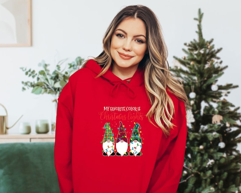 my favorite color is christmas lights hoodie santa hoodie christmas family hoodie funny christmas hoodie christmas party hoodie 7246