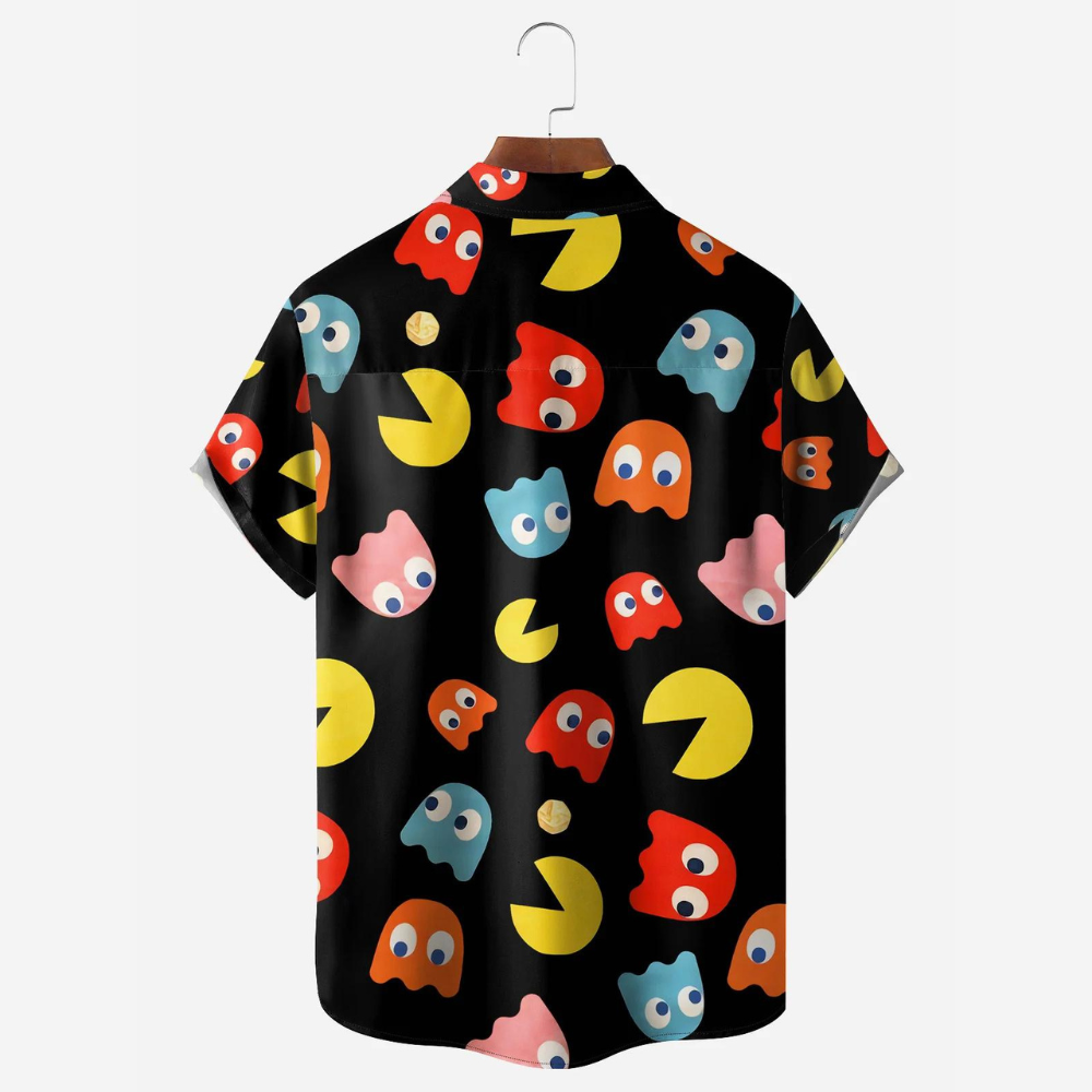 pac man cartoon pattern hawaiian shirt 2931 5nuil