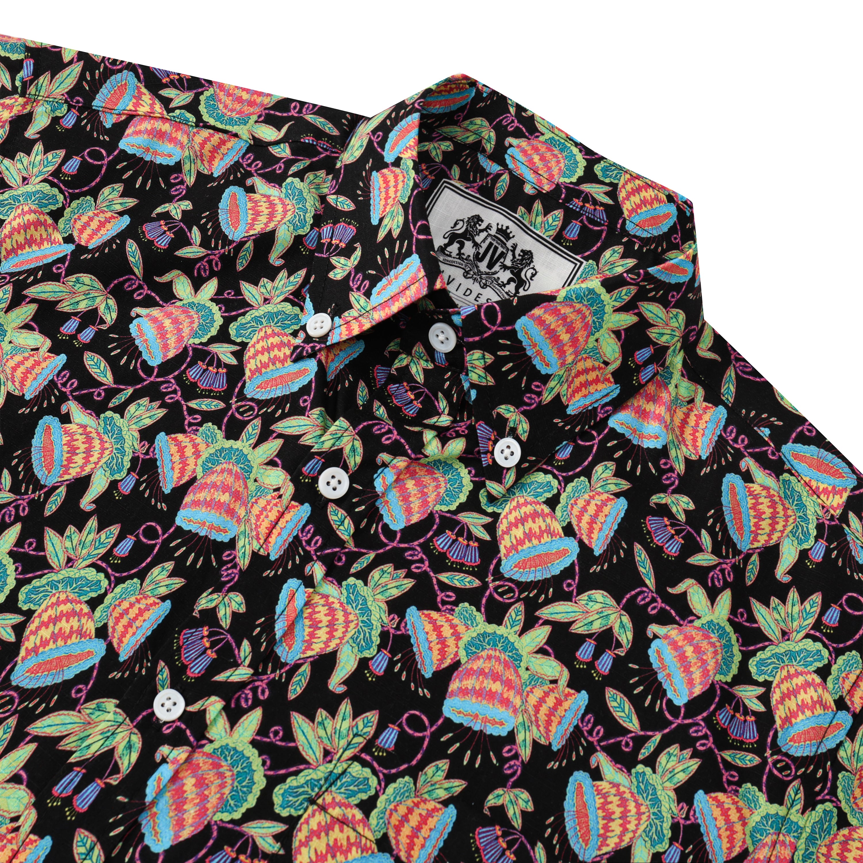 plant pattern button short sleeve hawaiian shirt 5709 thgzq