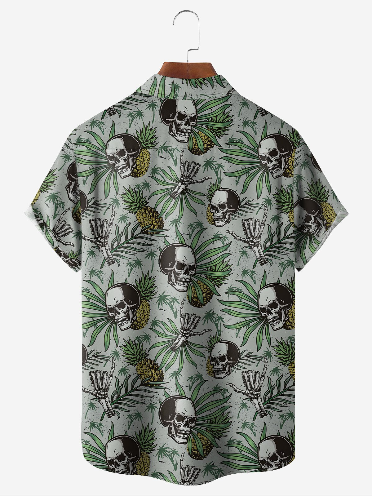 skull pineapple short sleeve hawaiian shirt 8879 qz0hm