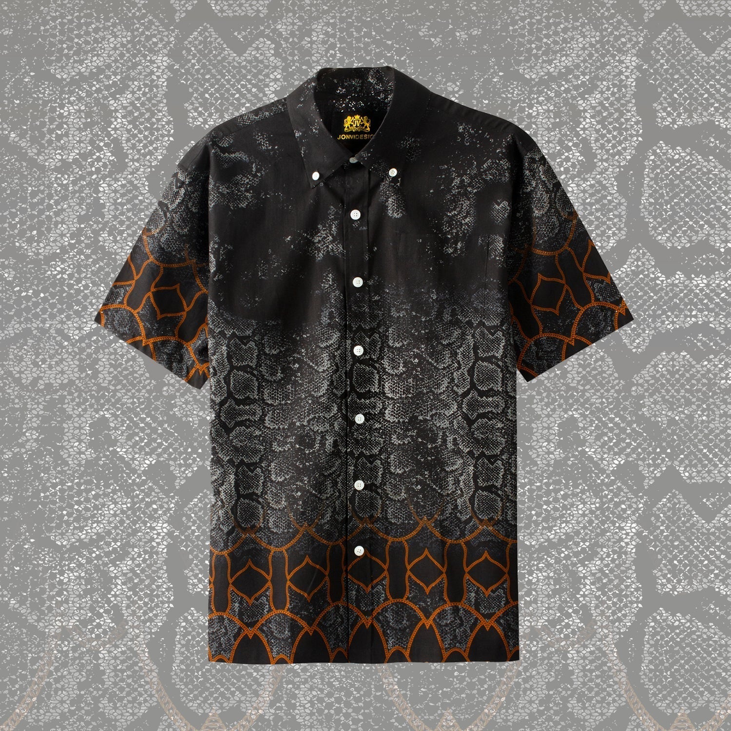 snakeskin print short sleeve hawaiian shirt for men 7770 yo4dq