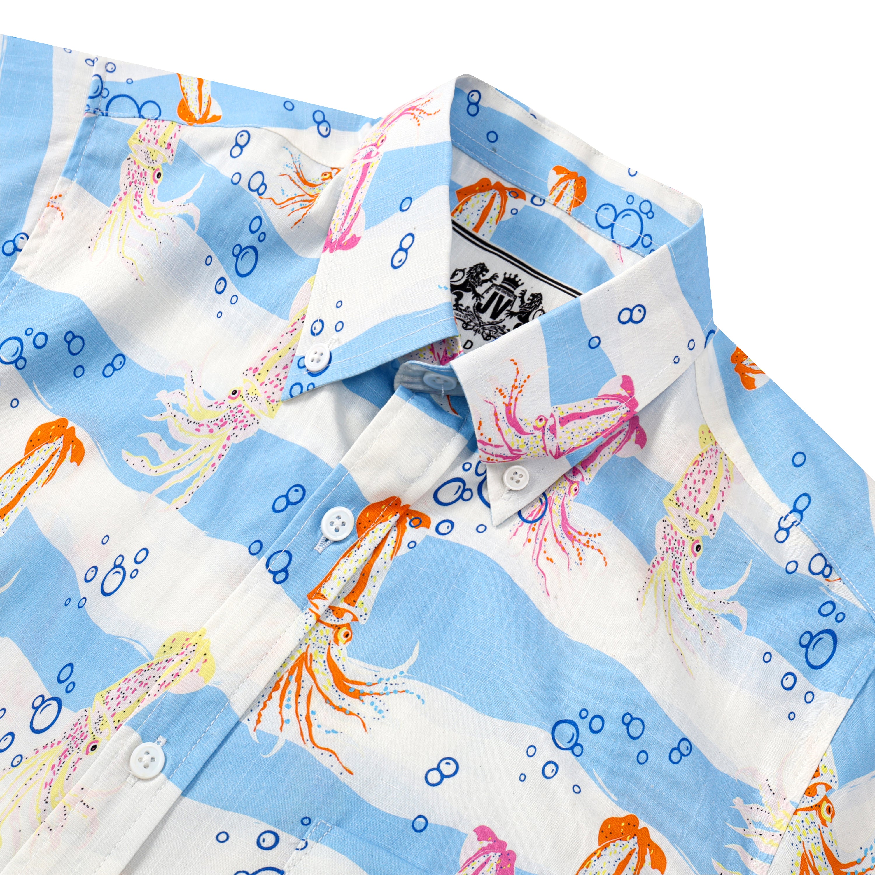 squid pattern button short sleeve hawaiian shirt 1164 jnuw8