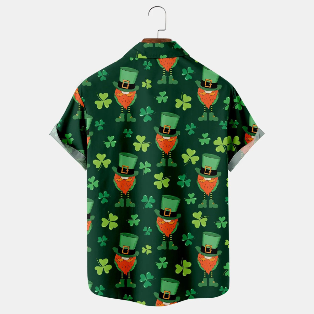 st. patricks day chubby elf clover hawaiian shirt 6211 eimzs