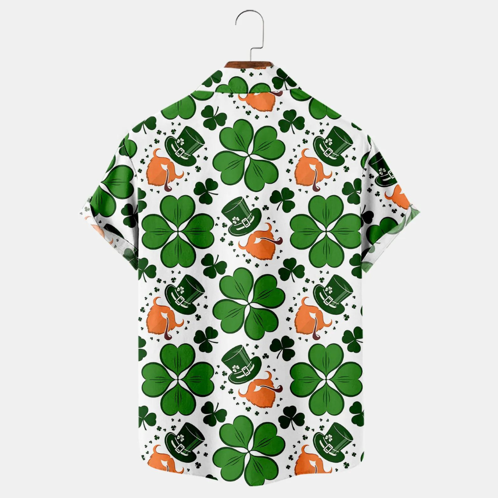 st. patricks day shamrock leprechauns orange beard hawaiian shirt 6427 sqrni