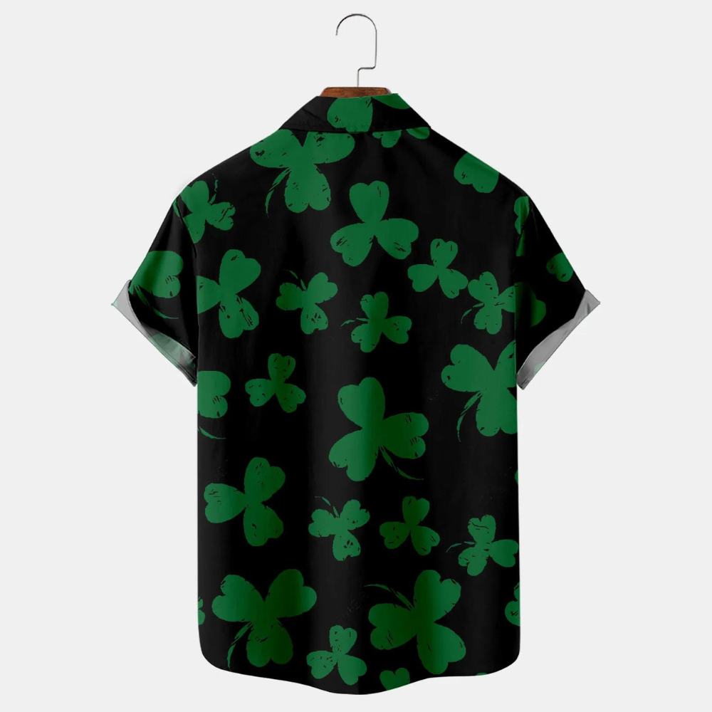 st. patricks day simple green vintage clovers pattern hawaiian shirt 9305 ohskf