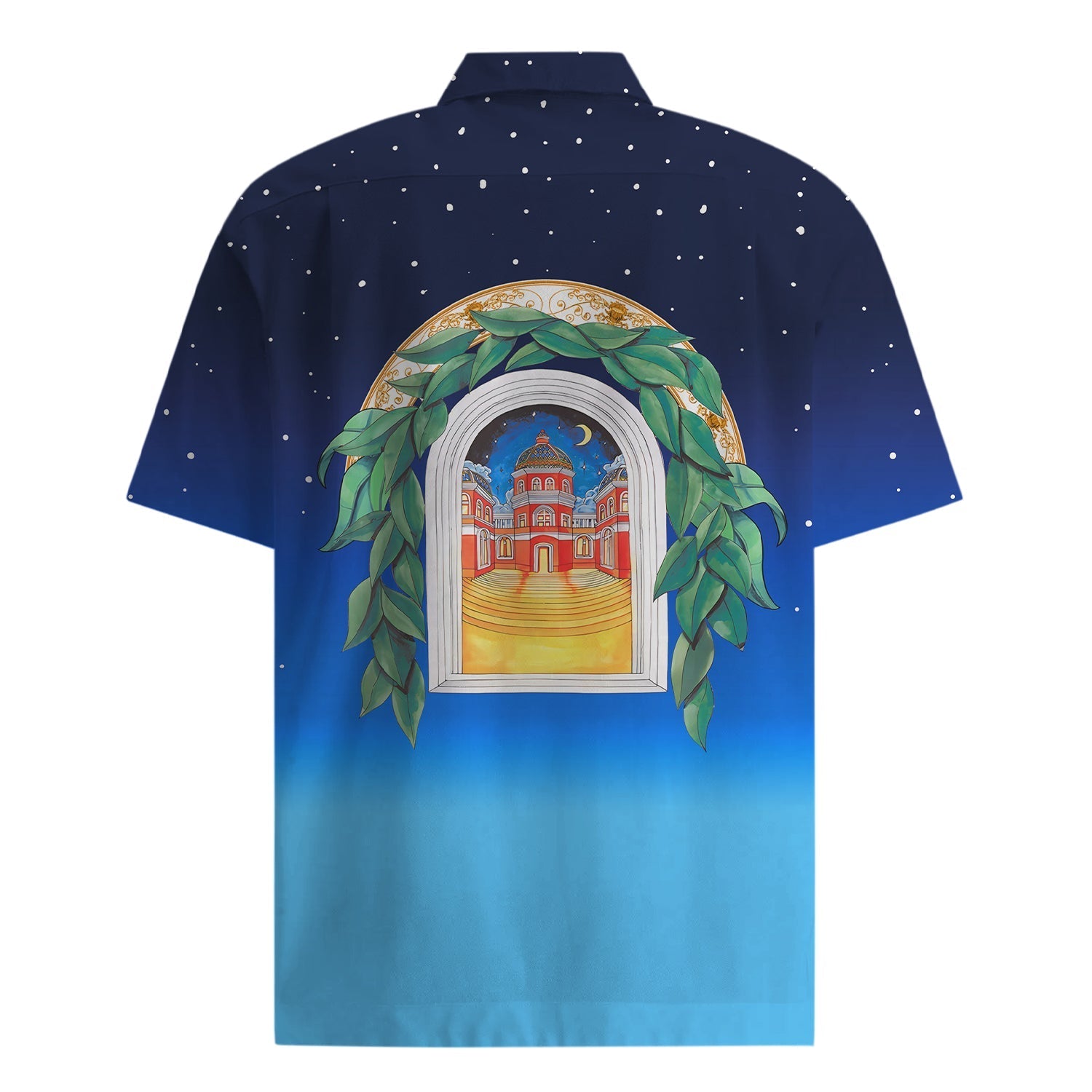 starry night short sleeve sports hawaiian shirt in blue 5335 bvlsq