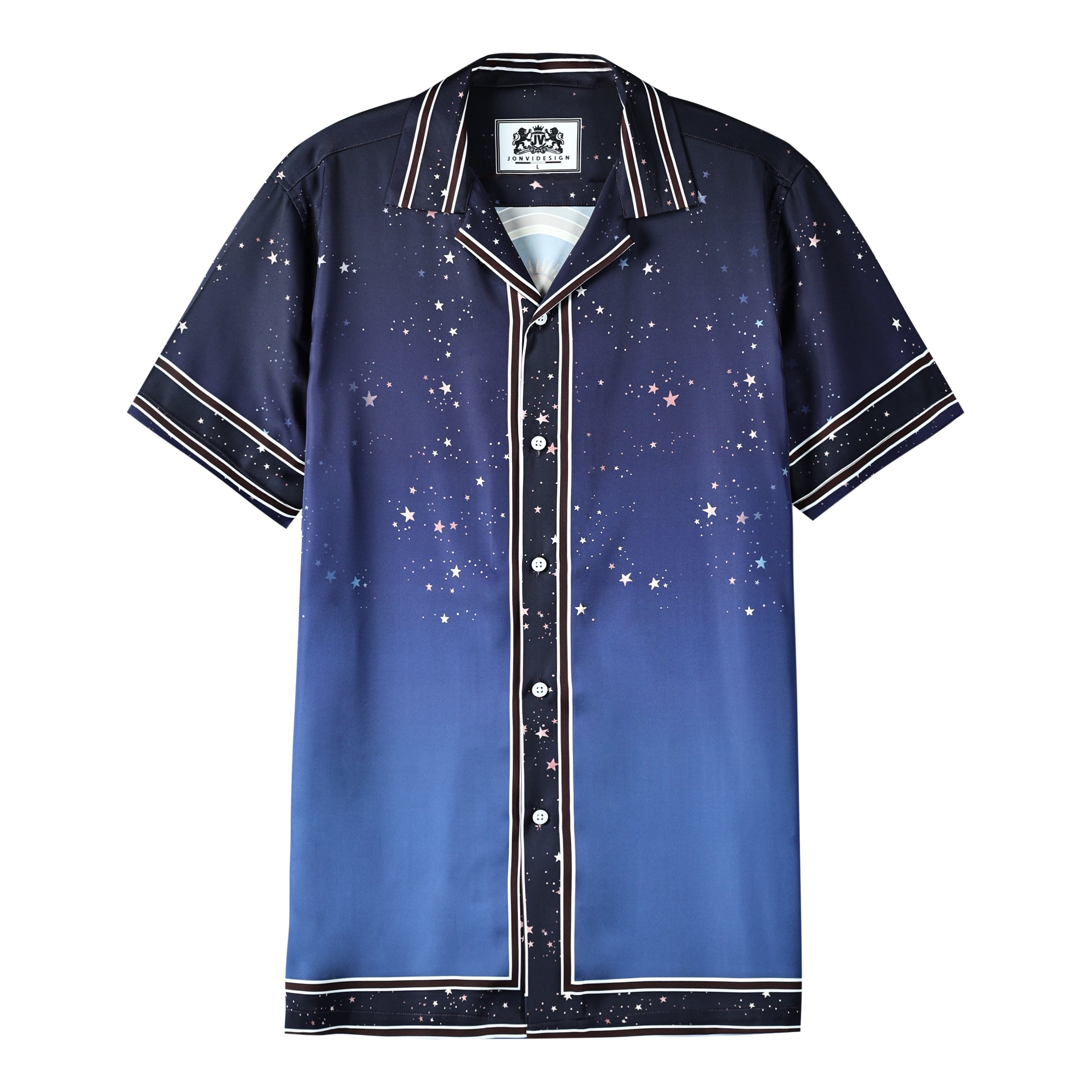 statue starry night palm tree short sleeve camp collar hawaiian shirt 9732 oni7o