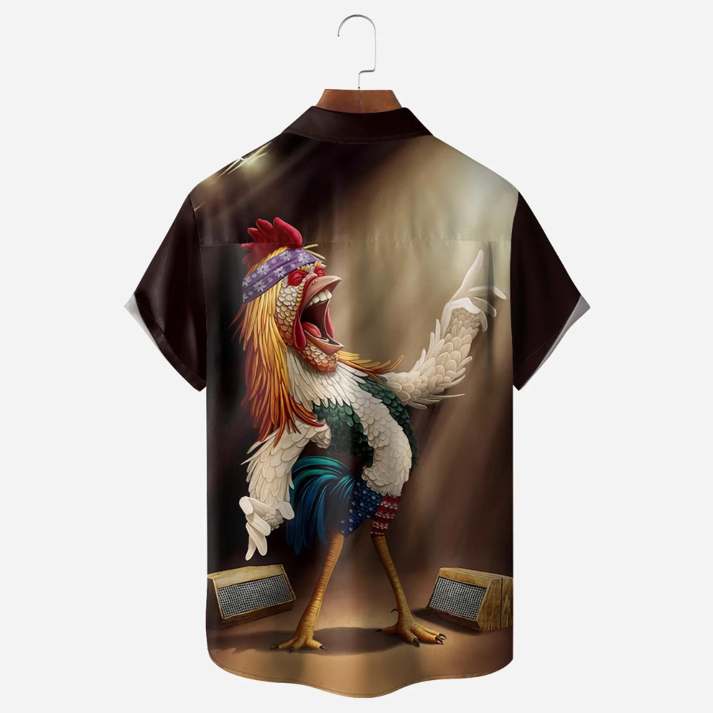 the rooster sings a funny song hawaiian shirt 6685 ao6m7