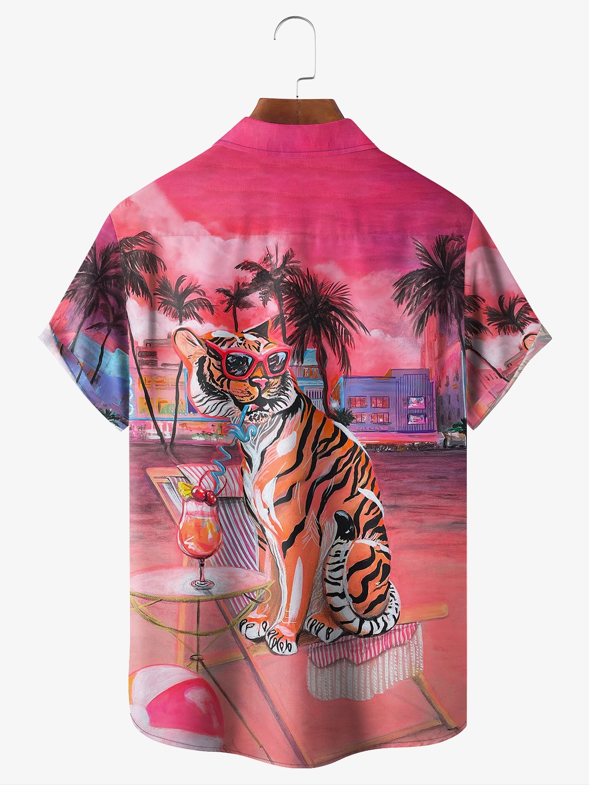 tiger drinking cocktail in the beach hawaiian shirt 9045 rqtu6