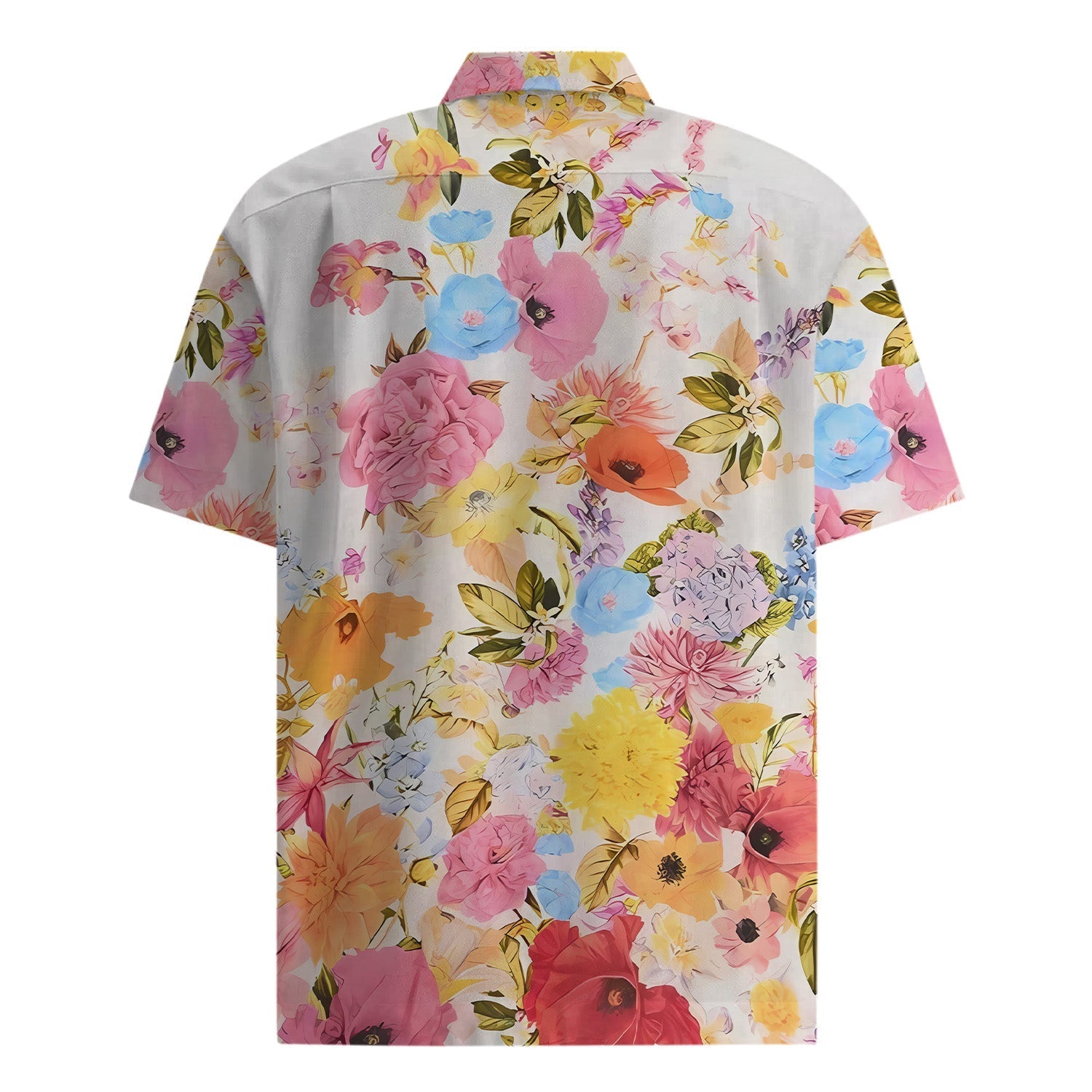 tropical style flower pattern short sleeve hawaiian shirt 8415 fkall