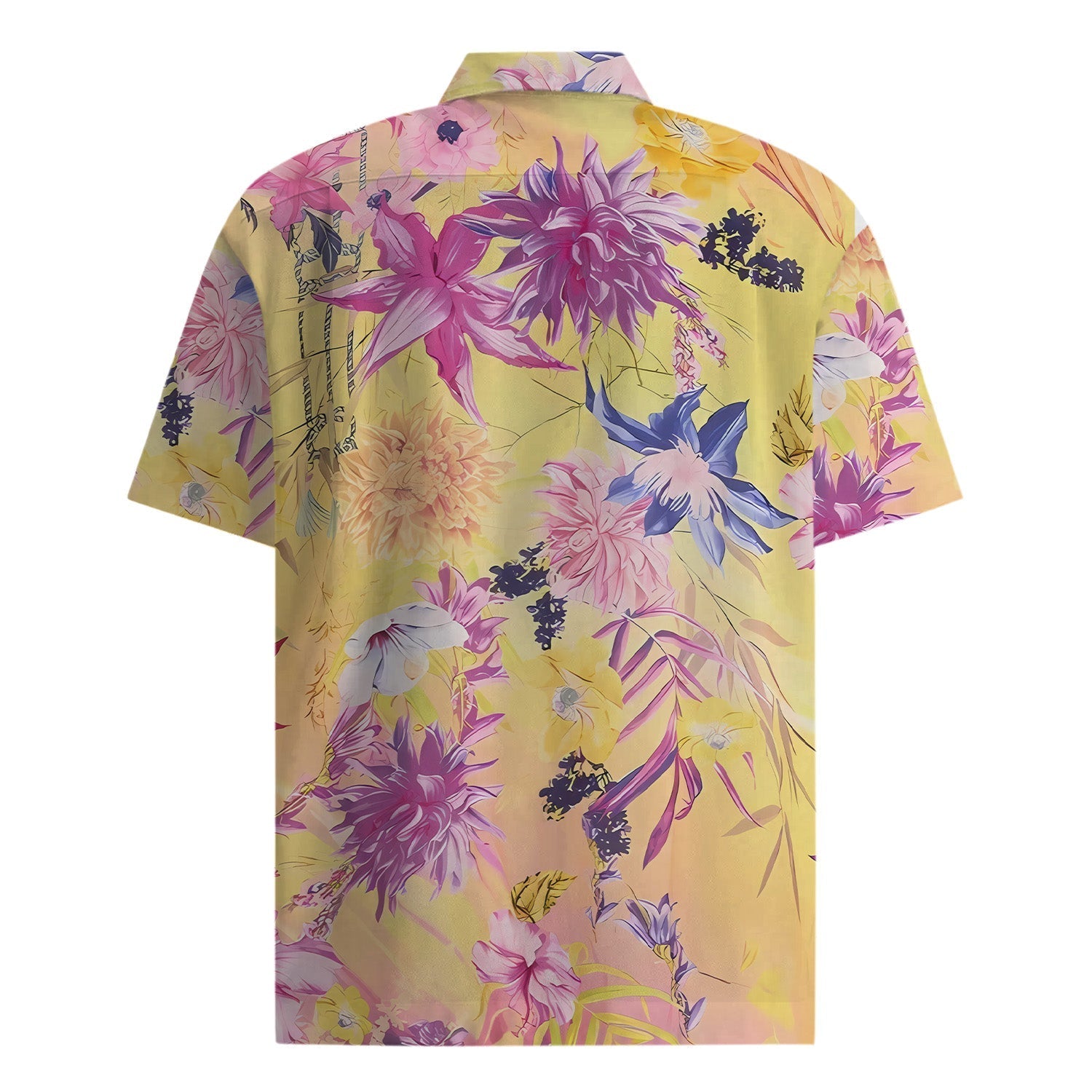 tropical style flower print short sleeve hawaiian shirt 7594 8usf2