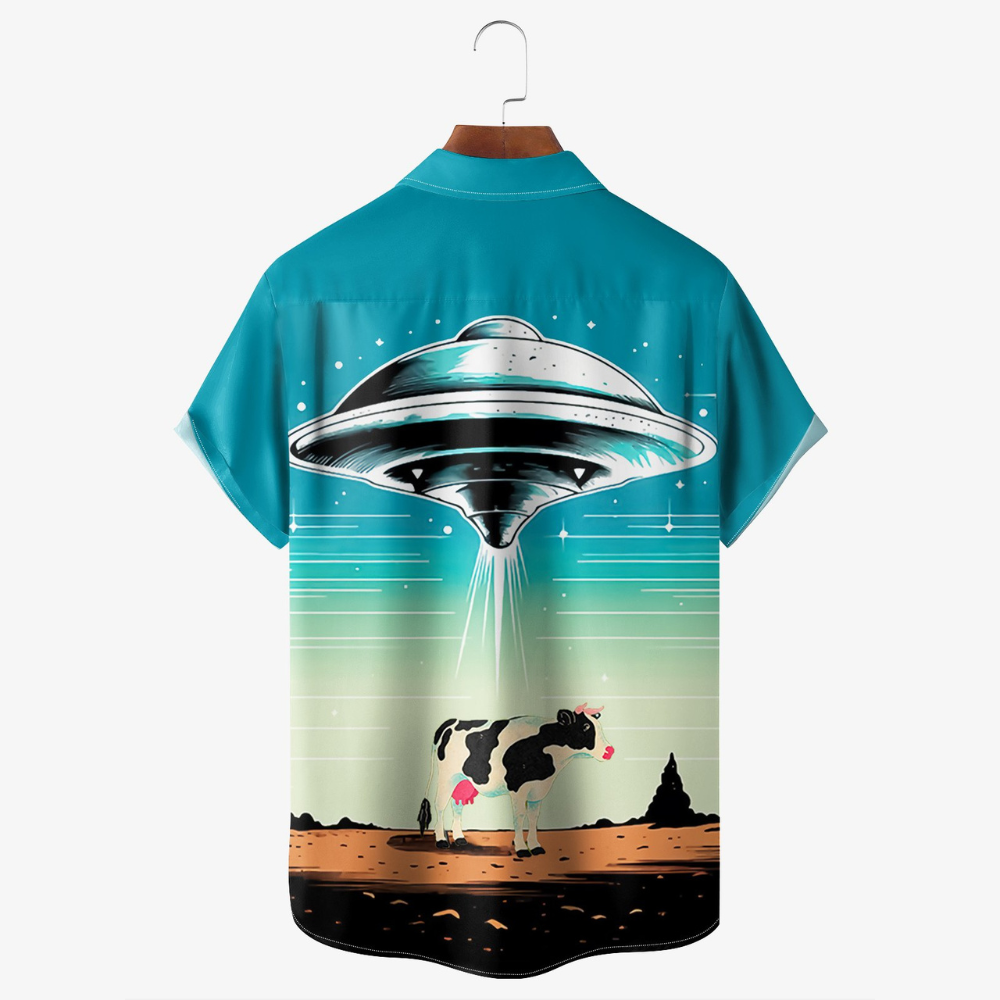 ufo retro cow blue sky hawaiian shirt 2702 otlgf