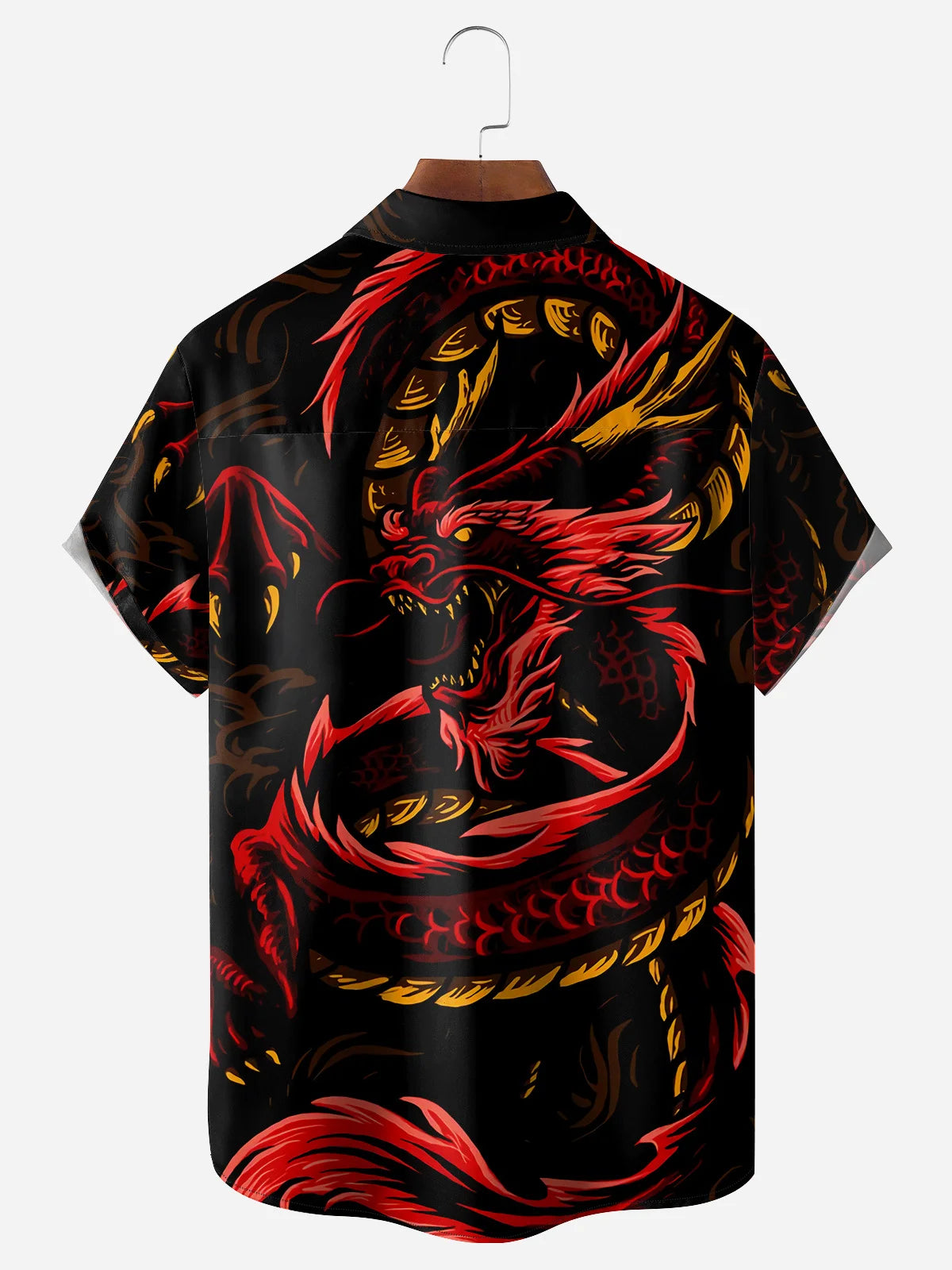 ukiyoe dragon red black short sleeve hawaiian shirt 5688 bur7q